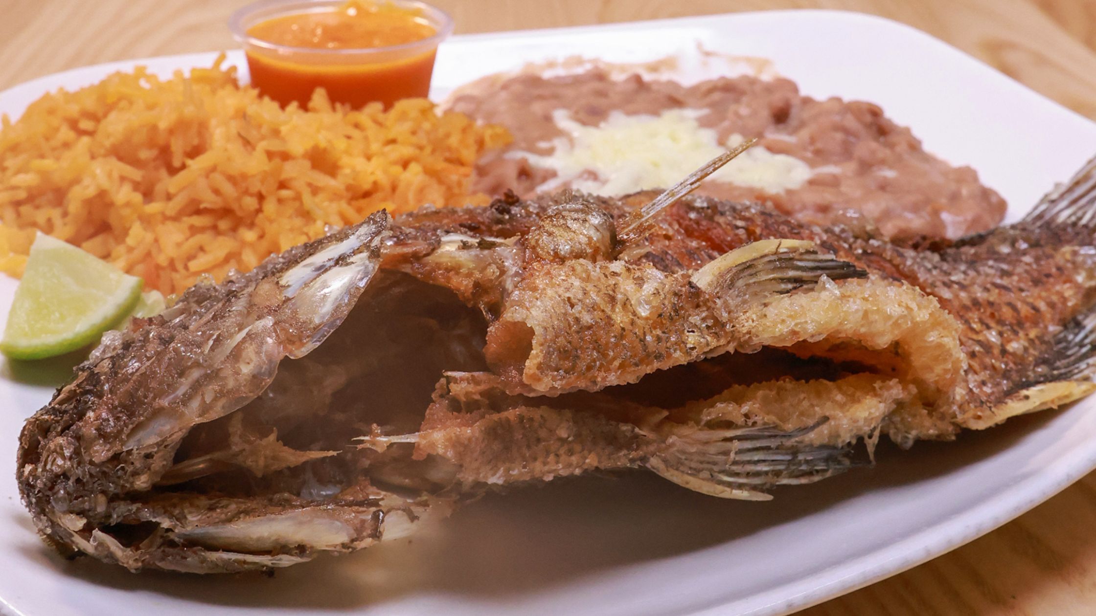 Mexican seafood plate for dinner